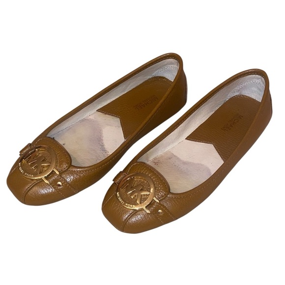 Michael Kors “Fulton” Leather Moccasin Ballet Flats Camel BRN/TAN Size 6M - Picture 2 of 8